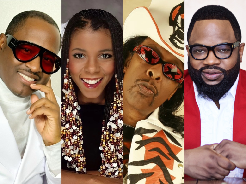 Johnny Gill, Patrice Rushen, Bootsy Collins, and Hezekiah Walker. 